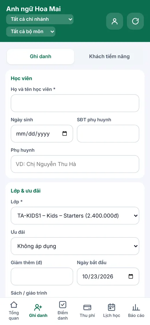 Màn ghi danh