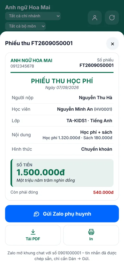 Phiếu thu