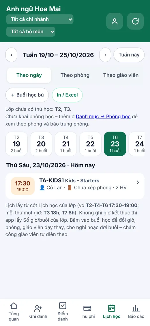 Thời khóa biểu