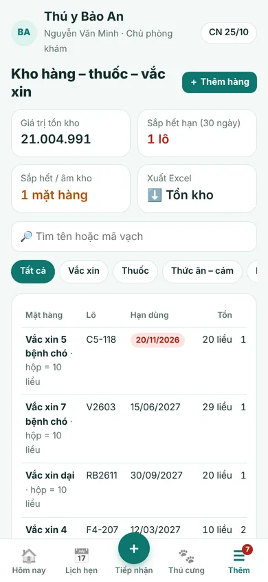 Kho theo lô, hạn dùng
